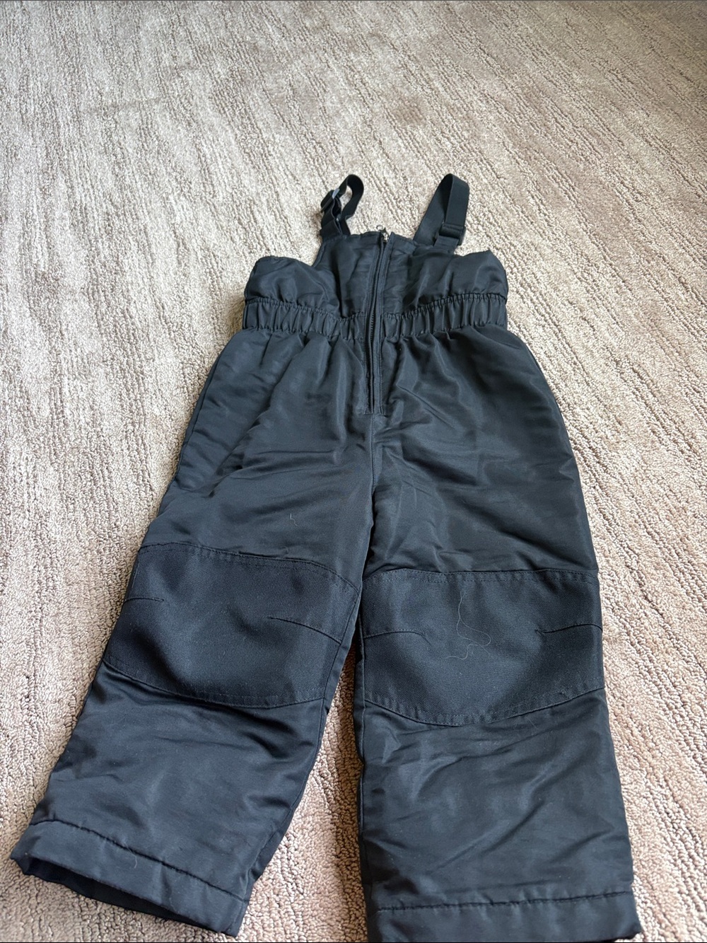 Black Adjustable Snow Bib Pants for kids. Size 3T.